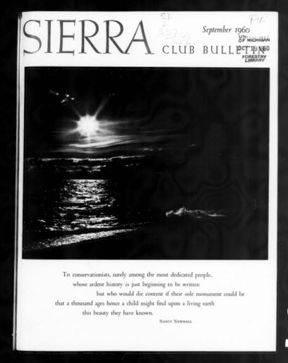 Sierra Club Bulletin 1960 Vol 45 No 6 September thumbnail